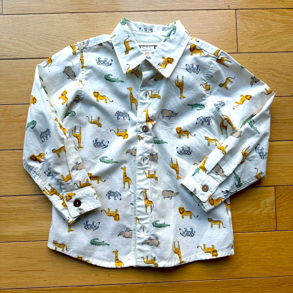 C&C California Kids Safari Print Button-Up Shirt